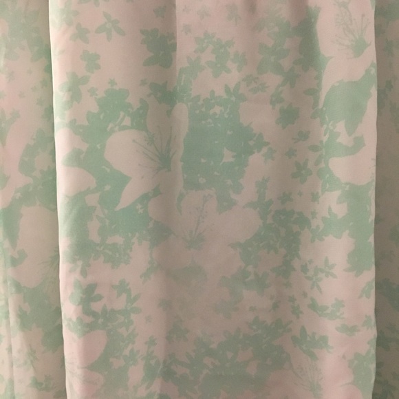 Cute Flowy Floral Mint Green High Low Dress - Picture 4 of 6